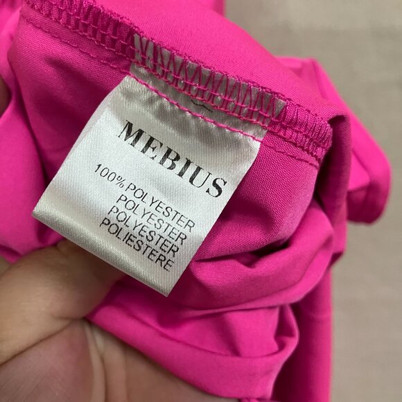 Mebius Girls 10Y Hot Pink Bow Back Square Neck Ruffle Sleeve Preppy A Line Dress - Picture 6 of 12